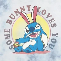 Stitch Some Bunny Loved You Cropped Tee Womens Juniors Crew Neck Short Sleeve Regular Fit Lilo & Graphic T-Shirt