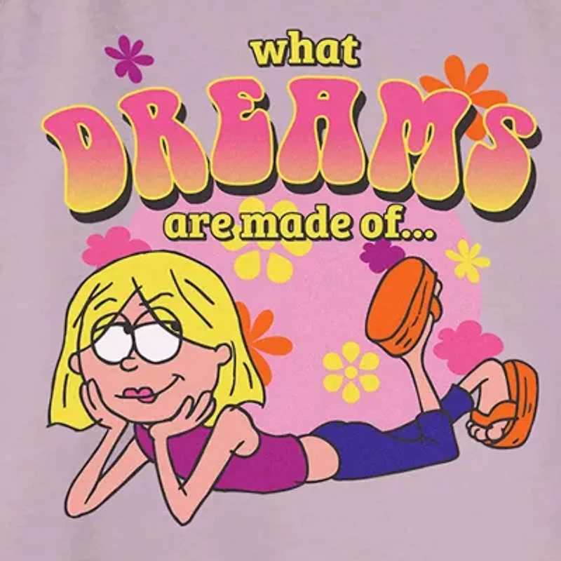 Lizzie Mcguire What Dreams Are Made Of Sweatshirt Womens Juniors Crew Neck Short Sleeve