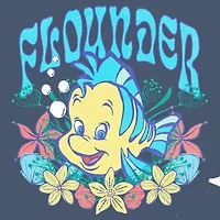 Flounder Womens Juniors Crew Neck Long Sleeve The Little Mermaid Sweatshirt
