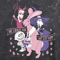 Tim Burton'S Caught Him Easter Bunny Cropped Tee Womens Juniors Crew Neck Short Sleeve Regular Fit Nightmare Before Christmas Graphic T-Shirt