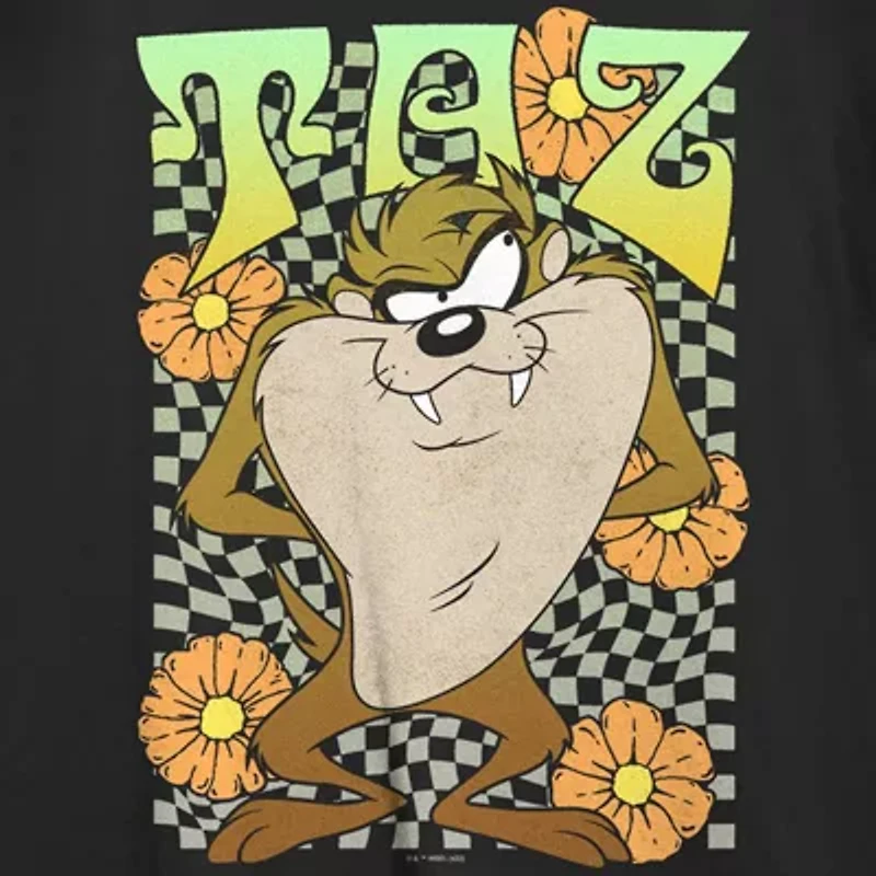 Looney Tunes Taz Tee Womens Juniors Crew Neck Short Sleeve Regular Fit Graphic T-Shirt