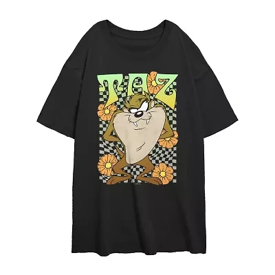 Looney Tunes Taz Tee Womens Crew Neck Short Sleeve Regular Fit Juniors Graphic T-Shirt