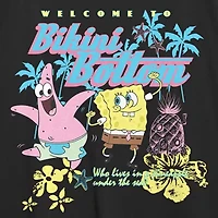 Womens Crew Neck Short Sleeve Regular Fit Spongebob Juniors Graphic T-Shirt