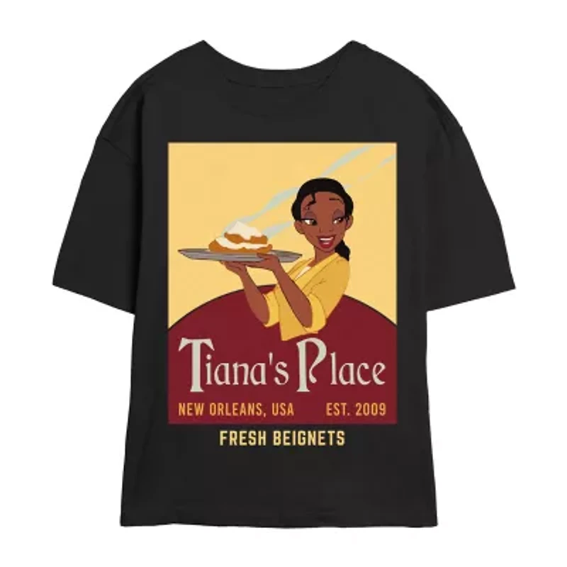 The Princess And Frog Tiana'S Place Tee Womens Juniors Crew Neck Short Sleeve Regular Fit Graphic T-Shirt