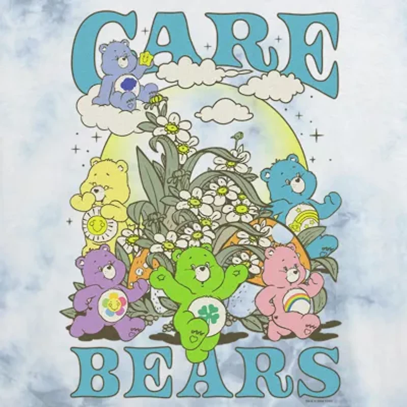 Cropped Tee Womens Juniors Crew Neck Short Sleeve Regular Fit Care Bears Graphic T-Shirt