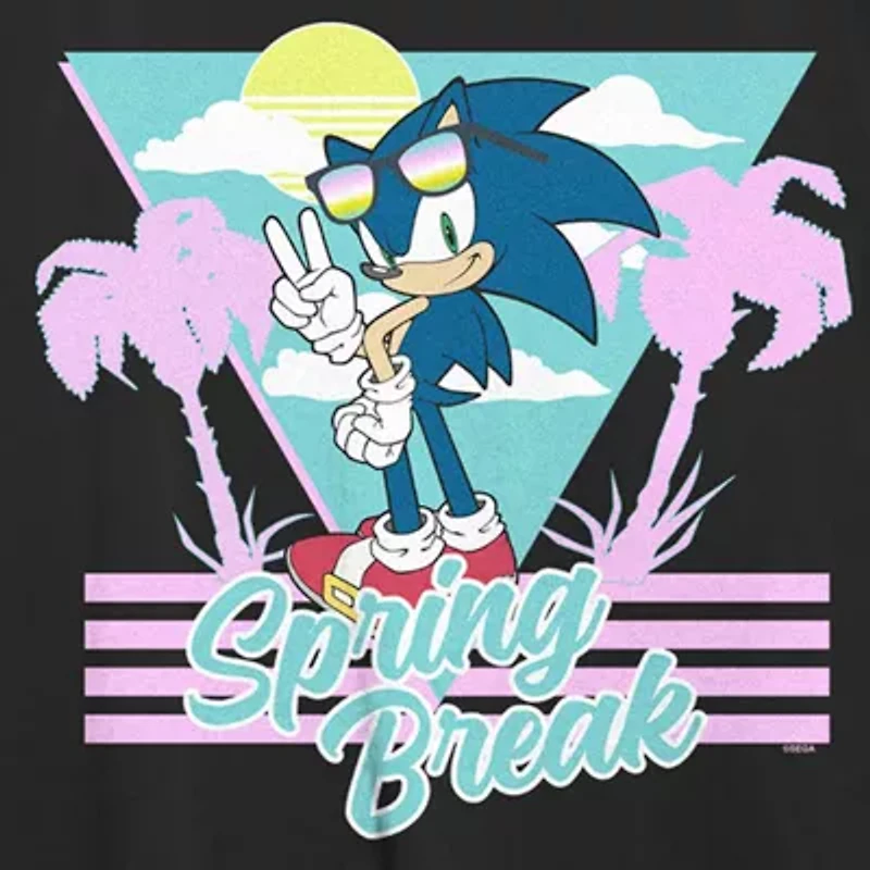 Sonic the Hedgehog Spring Break Tee Womens Crew Neck Short Sleeve Regular Fit Juniors Graphic T-Shirt