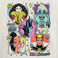 Disney Villians Evils And Bittersweet Tee Womens Crew Neck Short Sleeve Regular Fit Juniors Graphic T-Shirt