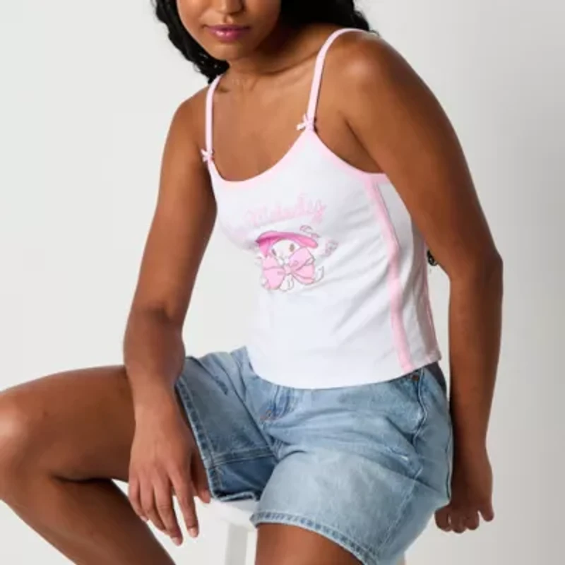 My Melody Ringer Tank Womens Round Neck Sleeveless Hello Kitty Juniors Top