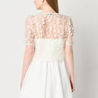 Maya Brooke Womens Short Sleeve Shrug