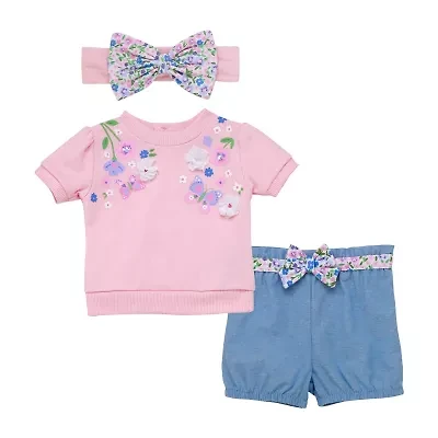 Baby Starters Baby Girls 3-pc. Short Set