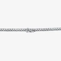 (F / Si1) Womens White Diamond 10K White Gold 16 Inch Tennis Necklace