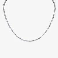 (F / Si1) Womens White Diamond 10K White Gold 16 Inch Tennis Necklace