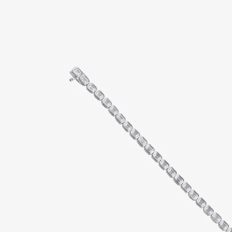 (F / Si1) Womens 5 CT. T.W. Lab Grown White Diamond 10K White Gold 7 Inch Tennis Bracelet