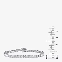 (F / Si1) Womens 5 CT. T.W. Lab Grown White Diamond 10K White Gold 7 Inch Tennis Bracelet