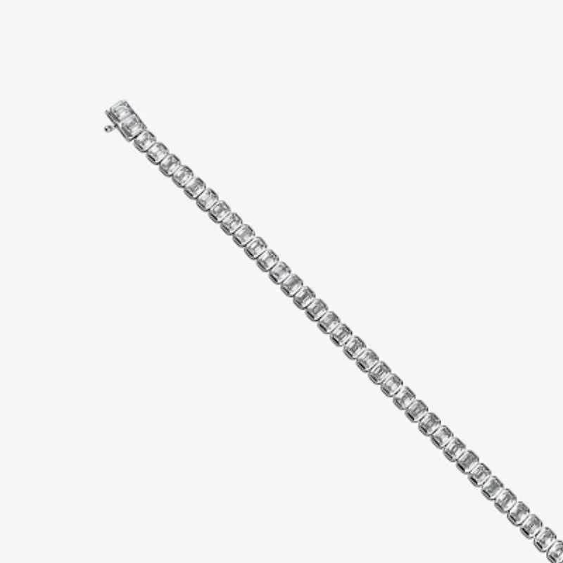 (F / Si1) Womens 5 CT. T.W. Lab Grown White Diamond 10K White Gold 7 Inch Tennis Bracelet