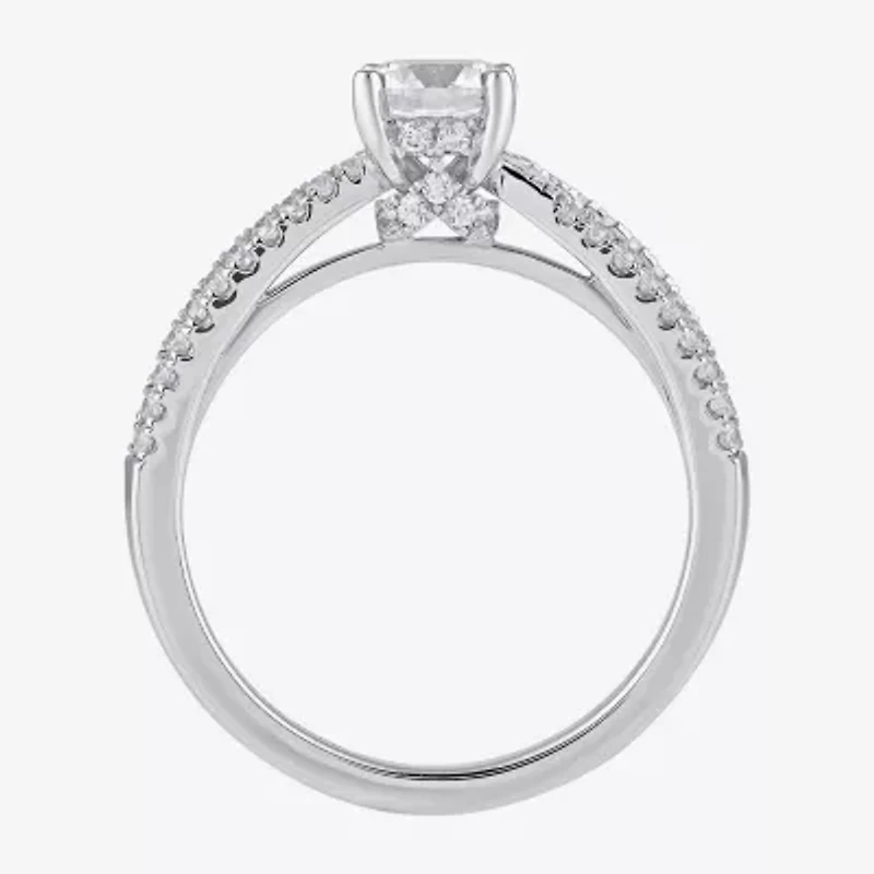 G / I1) Womens CT. T.W. Lab Grown White Diamond 14K Gold Round Engagement Ring
