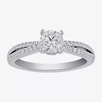 G / I1) Womens CT. T.W. Lab Grown White Diamond 14K Gold Round Engagement Ring