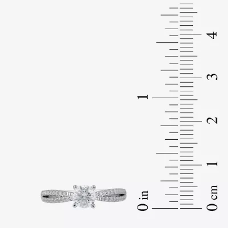 G / I1) Womens CT. T.W. Lab Grown White Diamond 14K Gold Round Engagement Ring