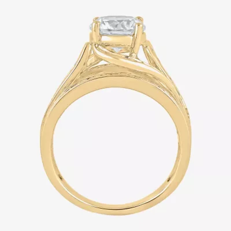 (G / I1) Womens 1 1/2 CT. T.W. Lab Grown White Diamond 10K Gold Round Engagement Ring