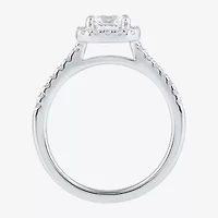 (G / I1) Womens 1 1/2 CT. T.W. Lab Grown White Diamond 10K Gold Halo Engagement Ring