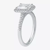 (G / I1) Womens 1 1/2 CT. T.W. Lab Grown White Diamond 10K Gold Halo Engagement Ring