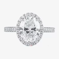 G / I1) Womens 1 1/2 CT. T.W. Lab Grown White Diamond 10K Gold Oval Halo Engagement Ring