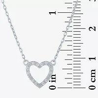 Yes Please! (G-H / I1-I2) Womens Diamond Accent Lab Grown White Diamond Heart 2-pc. Pendant Necklace Set