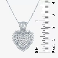 G-H / I1-I2) Womens 5/8 CT. T.W. Lab Grown White Diamond Sterling Silver Heart 18 Inch Pendant Necklace