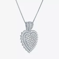G-H / I1-I2) Womens 5/8 CT. T.W. Lab Grown White Diamond Sterling Silver Heart 18 Inch Pendant Necklace