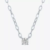 Diamond Addiction (G-H / I1-I2) Womens 1/4 CT. Lab Grown White 14K Gold Over Silver Sterling Round 16 Inch Pendant Necklace