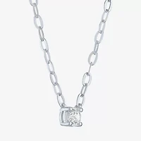 Diamond Addiction (G-H / I1-I2) Womens 1/4 CT. Lab Grown White 14K Gold Over Silver Sterling Round 16 Inch Pendant Necklace