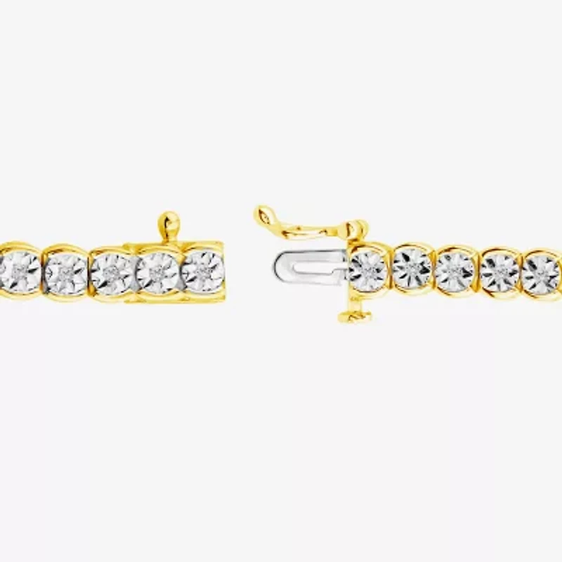I2,I) Womens 1/4 CT. T.W. Lab Grown White Diamond 14K Gold Over Silver Inch Tennis Bracelet