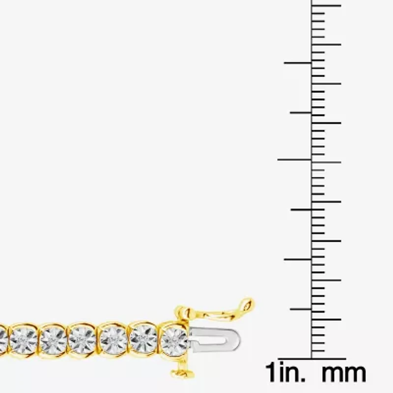 I2,I) Womens 1/4 CT. T.W. Lab Grown White Diamond 14K Gold Over Silver Inch Tennis Bracelet