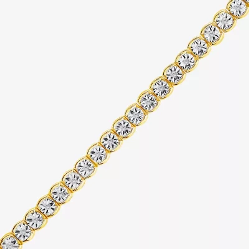 I2,I) Womens 1/4 CT. T.W. Lab Grown White Diamond 14K Gold Over Silver Inch Tennis Bracelet