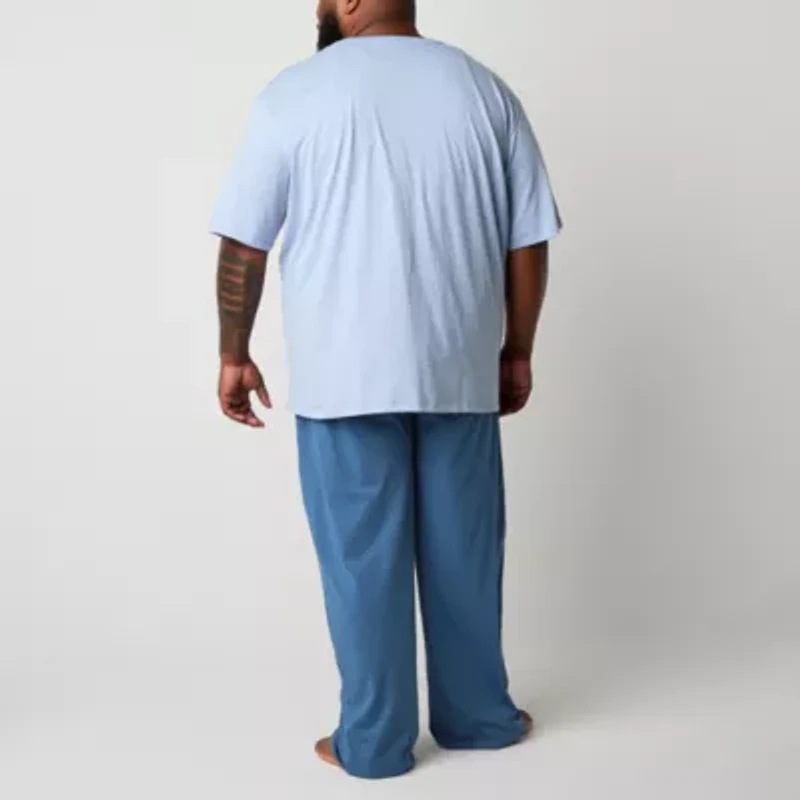 St. John's Bay Mens Crew Neck Short Sleeve 2-pc. Big and Tall Pajama Sets