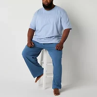 St. John's Bay Mens Crew Neck Short Sleeve 2-pc. Big and Tall Pajama Sets