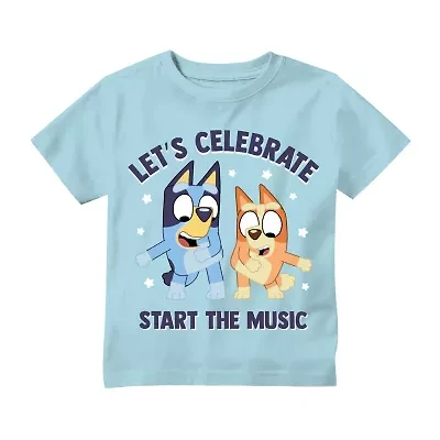 Toddler Boys Crew Neck Short Sleeve Regular Fit Bluey Graphic T-Shirt