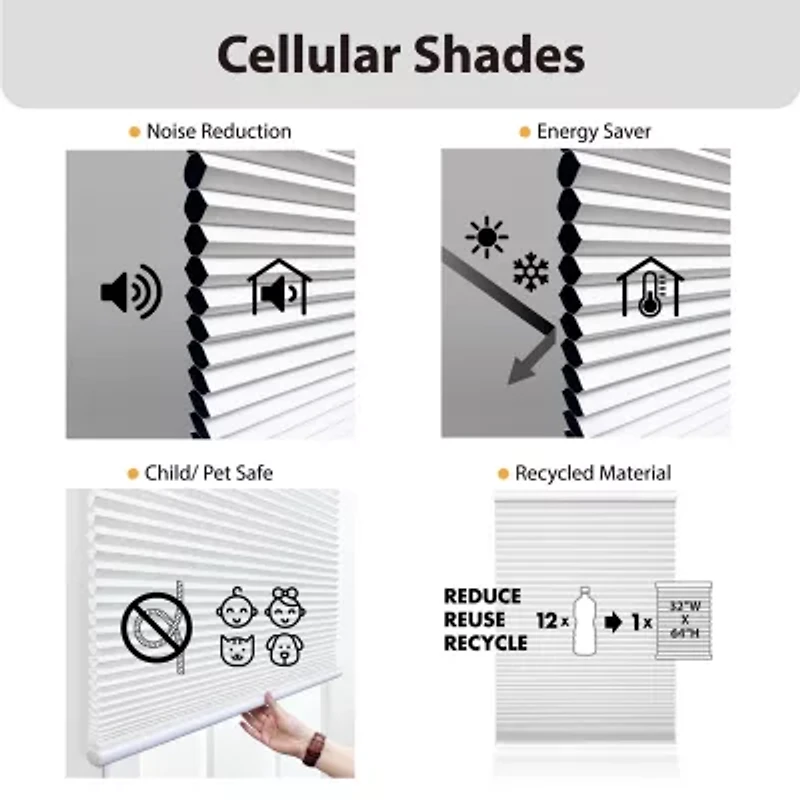 Cut-to-Width 1½" Cordless Blackout Cellular Shade