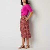 St. John's Bay Womens Midi A-Line Skirt