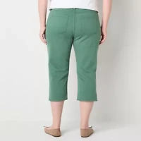 Liz Claiborne Sara Womens Plus Slim Mid Rise Capri Pant