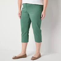 Liz Claiborne Sara Womens Plus Slim Mid Rise Capri Pant
