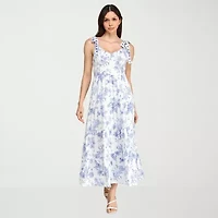 Trixxi Womens Juniors Sleeveless Floral A-Line Dress