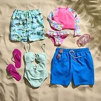 Okie Dokie Toddler & Little Girls Floral 2-pc. Rash Guard Set