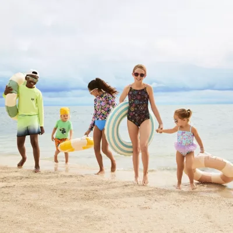 Okie Dokie Toddler & Little Girls Striped One Piece Swimsuit