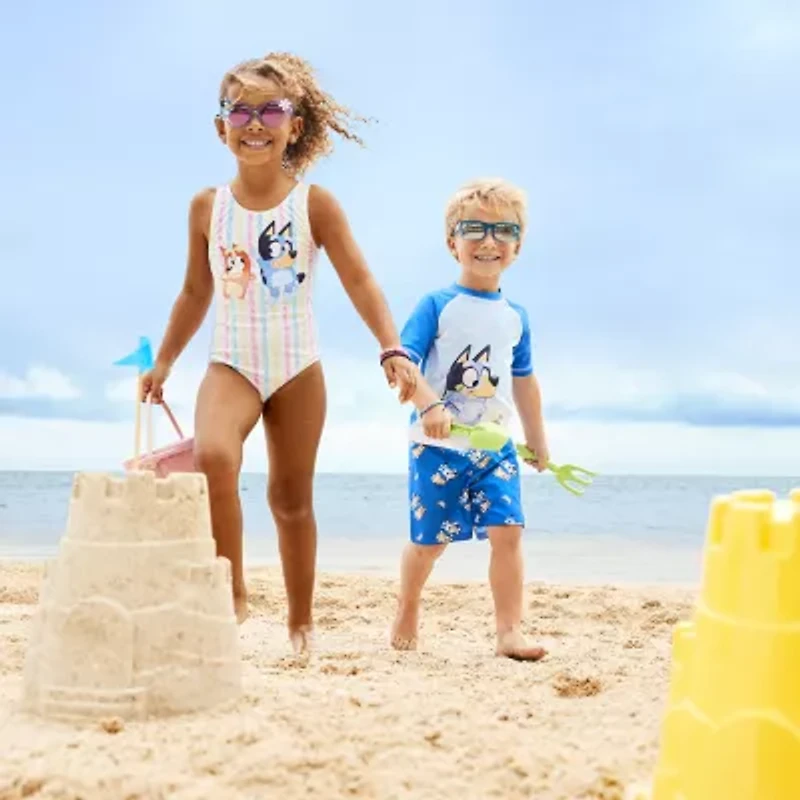 Little Girls Bluey Sleeveless One Piece Swimsuit