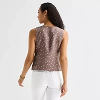 Liz Claiborne Womens Round Neck Sleeveless Vest