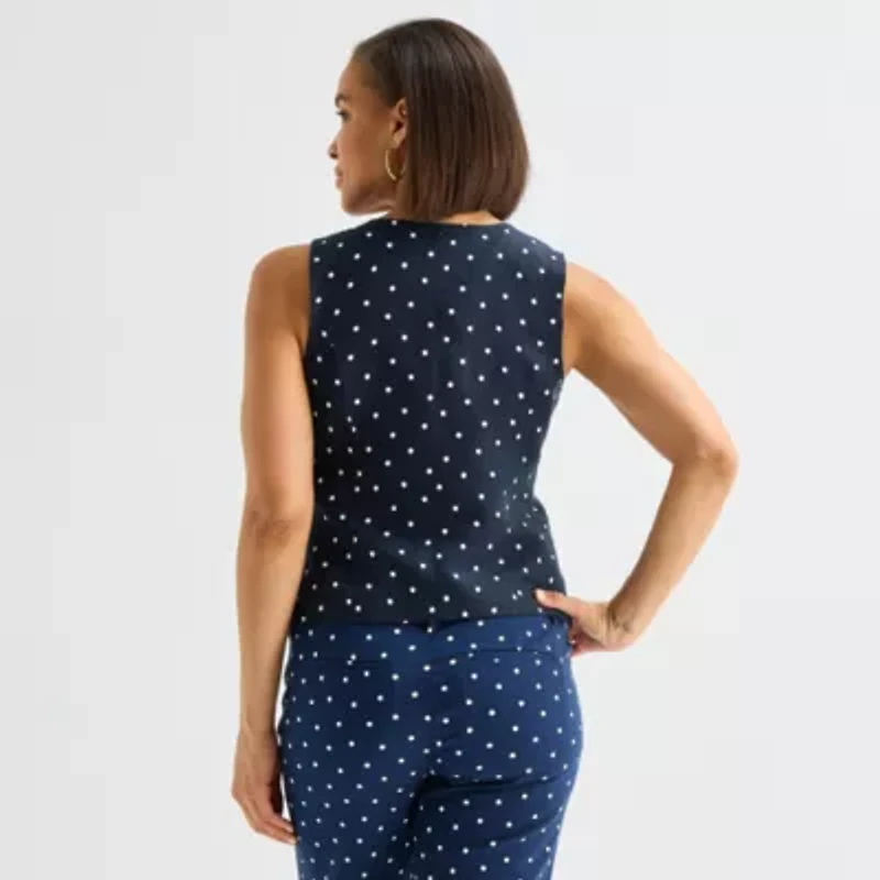 Liz Claiborne Womens Round Neck Sleeveless Vest