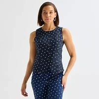 Liz Claiborne Womens Round Neck Sleeveless Vest