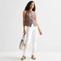 Liz Claiborne Womens Round Neck Sleeveless Vest