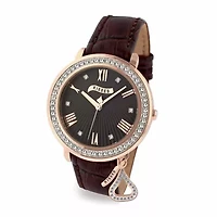 Hershey Kisses Womens Brown Leather Strap Watch Ks013rgbn